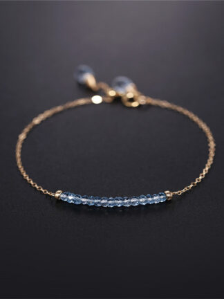 Купить DAIMI Sky Blue Topaz Bracelet Female gemstones Genuine Yellow 14K Gold Injection Jewelry