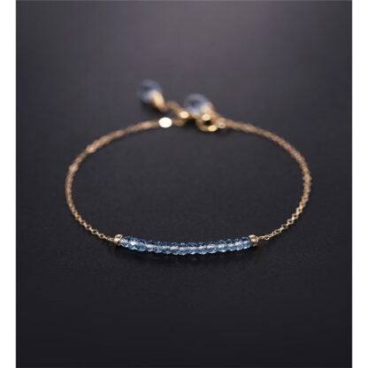 Купить DAIMI Sky Blue Topaz Bracelet Female gemstones Genuine Yellow 14K Gold Injection Jewelry