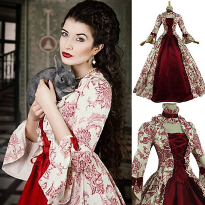 Купить Medieval Renaissance Gown Robe Princess Dress Women Cosplay Vintage Evening Gown Lace Long Sexy Party Halloween Costume