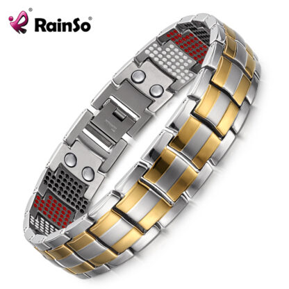 Купить RainSo Mens Bracelet Popular Fashion Dropshipping Bracelets & Bangles Charm Germanium Magnetic Power Health Titanium New 2021