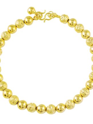 Купить New 24K Gold Bracelet Large And Small Buddha Beads Gold-Plated Fashion Bracelet Suitable For WomenS Jewelry Gifts