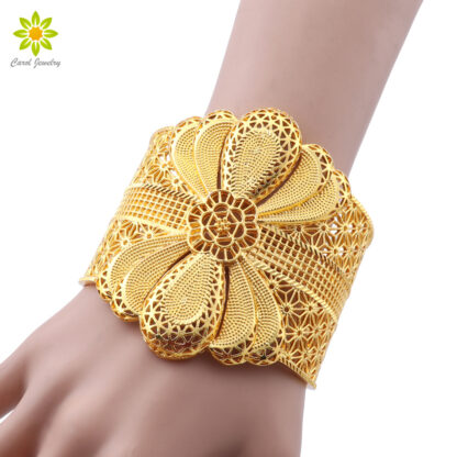 Купить Wedding Bridal Ethiopian Gold Color Bangles For Women Dubai Bride Wedding Bracelet African Arab Jewelry Middle East