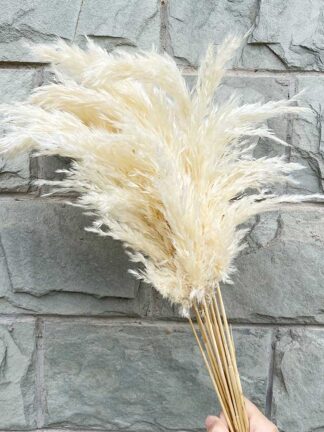 Купить Artificia Pampas Grass White Dried Reed Fowers Bouquet For Home Room Christmas Decor Wedding Fowers Bunch
