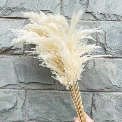 Купить Artificia Pampas Grass White Dried Reed Fowers Bouquet For Home Room Christmas Decor Wedding Fowers Bunch