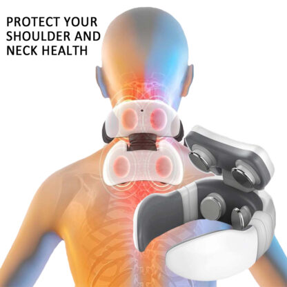 Купить 6 Modes Electric Neck Massager Neck Pulse Back Power Control Far Infrared Heating Pain Relief Tool Health Care Neck Relaxation M