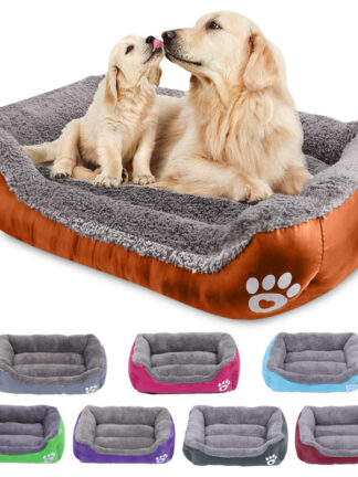 Купить S-3X Dogs Bed For Sma Medium arge Dogs Big Basket Pet House Waterproof Bottom Soft Feece Warm Cat Bed Sofa House 8 Coors