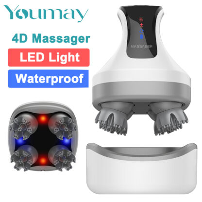 Купить Youmay 4D Electric Head Massager Wireless Scalp Massage IPX7 Waterproof Promote Hair Growth Body Deep Tissue Kneading Massage