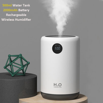 Купить Wireless Ultrasonic Air Humidifier 500ML 2000mAh Portable Aroma Water Mist Diffuser Battery Life Show Aromatherapy Humidificador