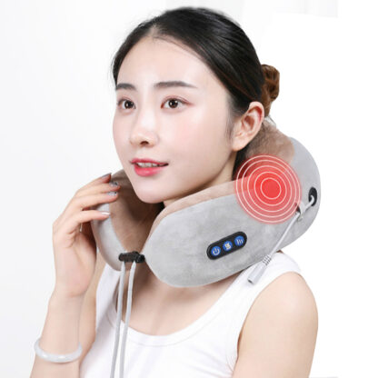 Купить U Shaped Massage Pillow Vibration Electric Cervical Massager Neck Massager Electric Neck Shoulder Protector Relaxing Massage