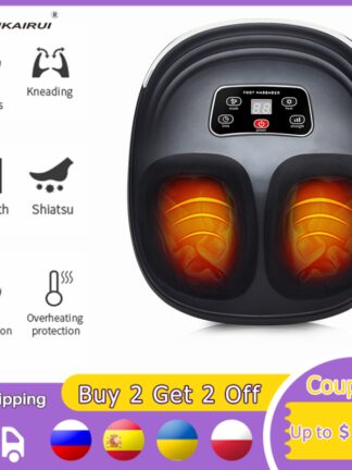 Купить EU Plug Electric Antistress Foot Massager Vibrator Jinkairui Massage Machine Infrared Heating Therapy Health Care Device New