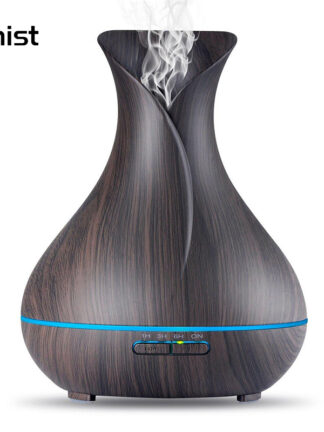 Купить Vase Shape Essential Oil Diffuser 500ML Air Humidifier Wood Grain 7 Color LED Light Ultrasonic Cool Mist Maker Aroma Diffuser