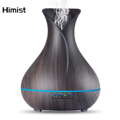 Купить Vase Shape Essential Oil Diffuser 500ML Air Humidifier Wood Grain 7 Color LED Light Ultrasonic Cool Mist Maker Aroma Diffuser