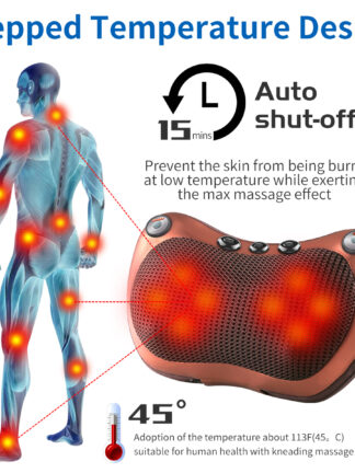 Купить Relaxation Massage Pillow Vibrator Electric Shoulder Back Heating Kneading Infrared therapy shiatsu Neck Massage