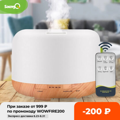 Купить saengQ Electric Aroma Diffuser Air Humidifier 300ML 500ML 1000ML Ultrasonic Cool Mist Maker Fogger LED Essential Oil Diffuser