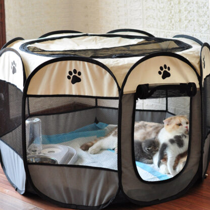 Купить Dog Tent Portabe House Breathabe Outdoor Kennes Fences Pet Cats Deivery Room Easy Operation Octagona Paypen Dog Crate