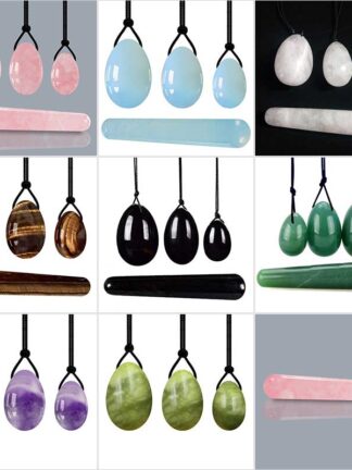 Купить Rose Quartz Yoni Egg Set Natural Jade Eggs Women Kegel Exerciser Vaginal Muscles Tightening Ball Massage Yoni Wand Jade Massager