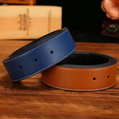 Купить Men Reversible Dress Belts Casual High Quality Belt Genuine Leather Big Buckle Male Vintage Luxury Coolerfire AAA H With Box