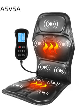 Купить KLASVSA Electric Portable Heating Vibrating Back Massager Chair In Cushion Car Home Office Lumbar Neck Mattress Pain Relief