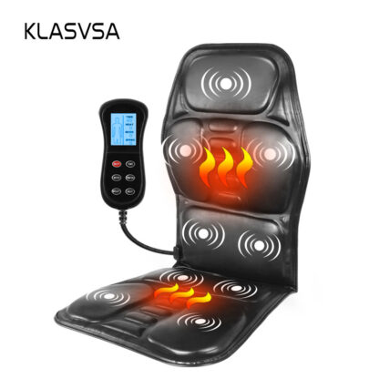 Купить KLASVSA Electric Portable Heating Vibrating Back Massager Chair In Cushion Car Home Office Lumbar Neck Mattress Pain Relief