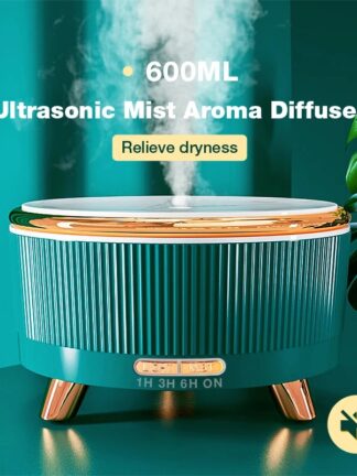Купить New 500ML Ultrasonic Air Humidifier AC100-240V Aromatherapy Essential Oil Electric Aroma Diffuser with 7 Color LED Lights Home