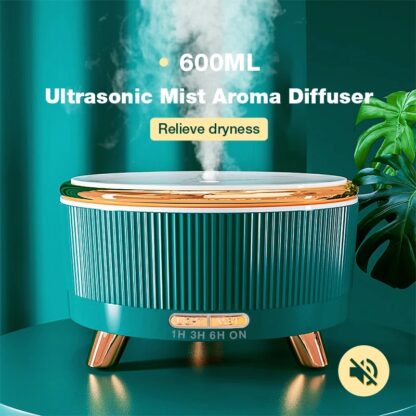 Купить New 500ML Ultrasonic Air Humidifier AC100-240V Aromatherapy Essential Oil Electric Aroma Diffuser with 7 Color LED Lights Home