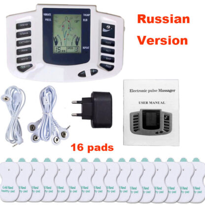 Купить Russian Version Electronic Body Slimming Pulse Massage for Muscle Relax Pain Relief Stimulator Tens Acupuncture Therapy Mach