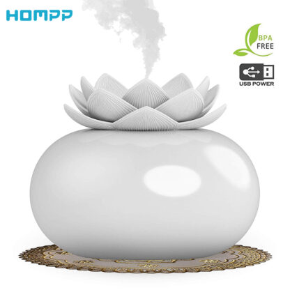 Купить 200ml Flower Essential Oil Diffuser Decorative Aromatherapy DiffusorCute Lotus Ceramic Humidifier Crafts USB Timer 12 Hours