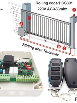 Купить 2 Channel 433.92Mhz 220V AC Professional Sliding Door Controller Receiver Rolling code Remote control