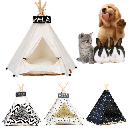 Купить Pet Tent House Cat Bed Portabe Teepee With Thick Cushion And 6 Coors Avaiabe For Dog Puppy Excursion Outdoor Indoor