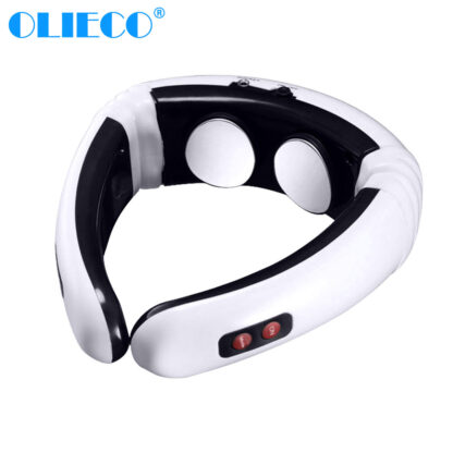 Купить OLIECO Electric Neck Pulse Massager Cervical Vertebrae Relaxing Far Infrared Heated Pain Relief Device Vibration Massage Machine