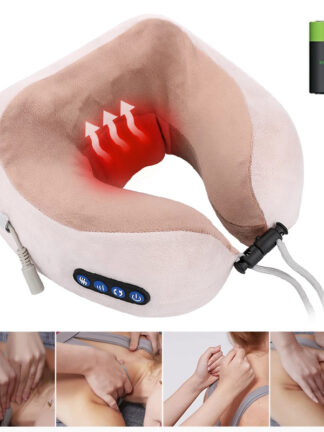 Купить Electric Neck Massager U Shaped Pillow Multifunctional Portable Shoulder Cervical Massager Kneading Heating Neck port Pillow