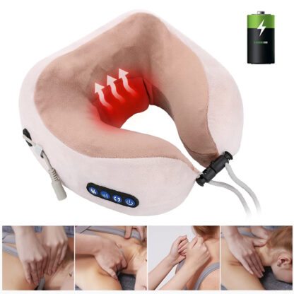 Купить Electric Neck Massager U Shaped Pillow Multifunctional Portable Shoulder Cervical Massager Kneading Heating Neck port Pillow