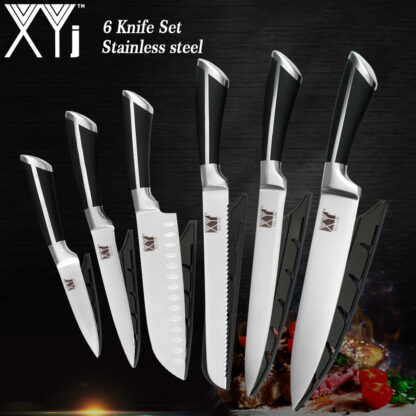 Купить XYj Stainess Stee Kitchen Knive Sets Meat Ceaver Chef Knives Set Non-Stick Bade Non-sip Effort-Saving Hande Cooking Cutter