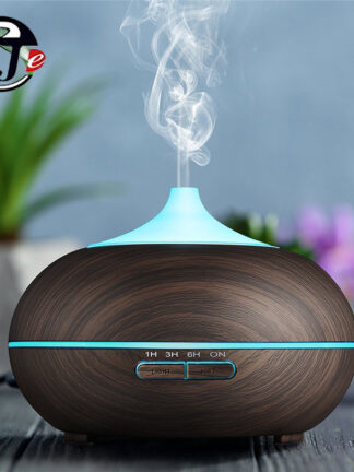 Купить 550ml Air Humidifier Wood Remote control Electric Essential Oil Aroma Diffuser Ultrasonic Humidifier with LED Light for Home