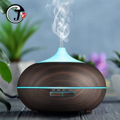 Купить 550ml Air Humidifier Wood Remote control Electric Essential Oil Aroma Diffuser Ultrasonic Humidifier with LED Light for Home