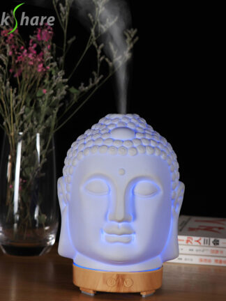 Купить THANKSHARE Essential Oil Diffuser Buddha head Humidifier Night Lamp Aromatherapy Mist Foger Maker Essential Oil Diffuse for Home