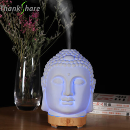 Купить THANKSHARE Essential Oil Diffuser Buddha head Humidifier Night Lamp Aromatherapy Mist Foger Maker Essential Oil Diffuse for Home