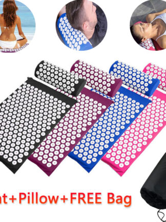 Купить Acupressure Mat Neck Back Foot Massage Cushion Pillow Relieve Stress Pain Massage Acupuncture Yoga Mat 62*38cm Back Massager