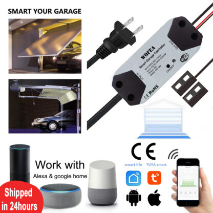 Купить Wofea WiFi Switch Smart Garage Door Opener Controller Work With Alexa Echo Google Home SmartLife/Tuya APP Control No Hub Require