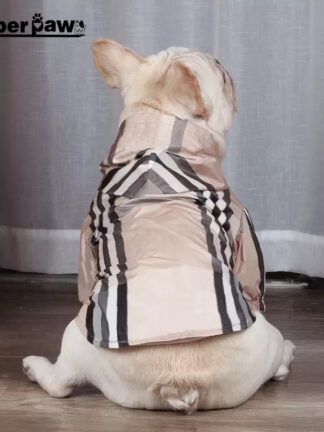 Купить Fashion Dog Wind Coat Outdoor Jacket Windbreaker Raincoat Dogs Cothes Pet Pug Hoodie Coat French Budog Dropshipping WSC02