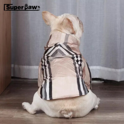 Купить Fashion Dog Wind Coat Outdoor Jacket Windbreaker Raincoat Dogs Cothes Pet Pug Hoodie Coat French Budog Dropshipping WSC02