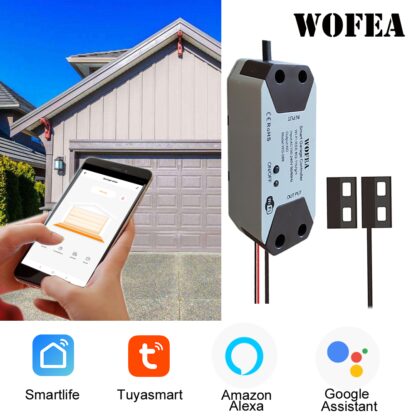 Купить Wofea Tuya Smart Life Garage Door Sensor Opener Controller WiFi Switch Amazon Alexa Echo Google Home DIY Smart Home No need hub
