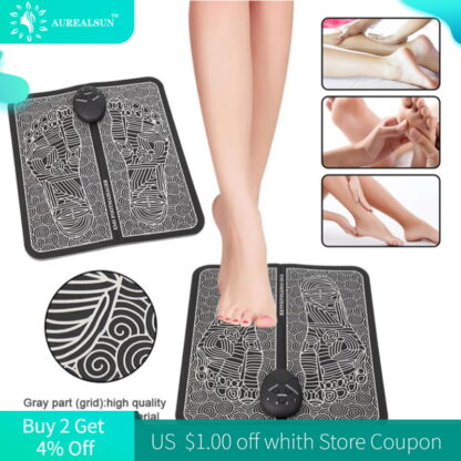 Купить EMS Acupuncture electric foot massager mat tens electrodes masajeador Circulation Feet health care muscle relax salud massage