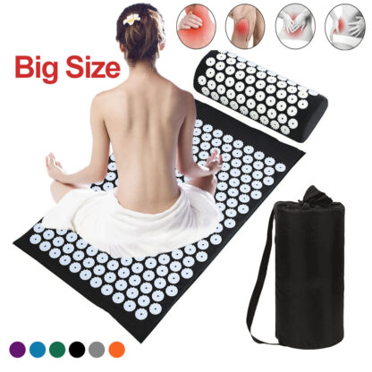 Купить 73X42.5cm Yoga Acupressure Mat and Pillow Set Massage Relax Back Neck and Foot Muscles Stress and Pain Relief Acupuncture Mat