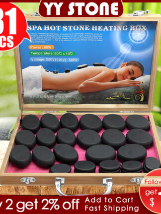 Купить Tontin 31pcs/set hot stone massage set tool basalt massage stones 220V/110V bamboo heater box CE ROHS Round stone massager