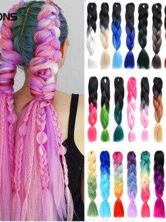 Купить Accessories Synthetic 100G 24 Inch Jumbo Braid Crochet Hair Extension For Braids Rainbow Braiding Hair Pre Stretched Synthetic Hair For Girl