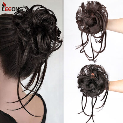 Купить Accessories Messy Hair Bun Synthetic Chignon Messy Scrunchies Curly Scrunchie Chignon With Rubber Band Chignons Wedding Hair Piece Costume