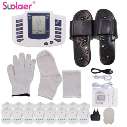 Купить Russian/English Full Body Tens Acupuncture Electric Therapy Massager ABS Stimulator Meridian Physiotherapy EMS Medical Device