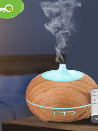Купить saengQ Electric Aroma Diffuser 400ML Air Humidifier Remote Control Cool Mist Maker Fogger Essential Oil Diffuser With LED Lamp