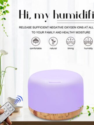 Купить 500ml Ultrasonic Air Humidifier Aroma Essential Oil Diffuser Aromatherapy Hmidificador 7 Color Change LED Night Light For Home